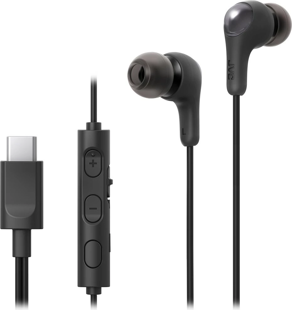 In-ear slušalke z mikrofonom, USB Type-C, JVC HA-FR9UC-BU, črne
