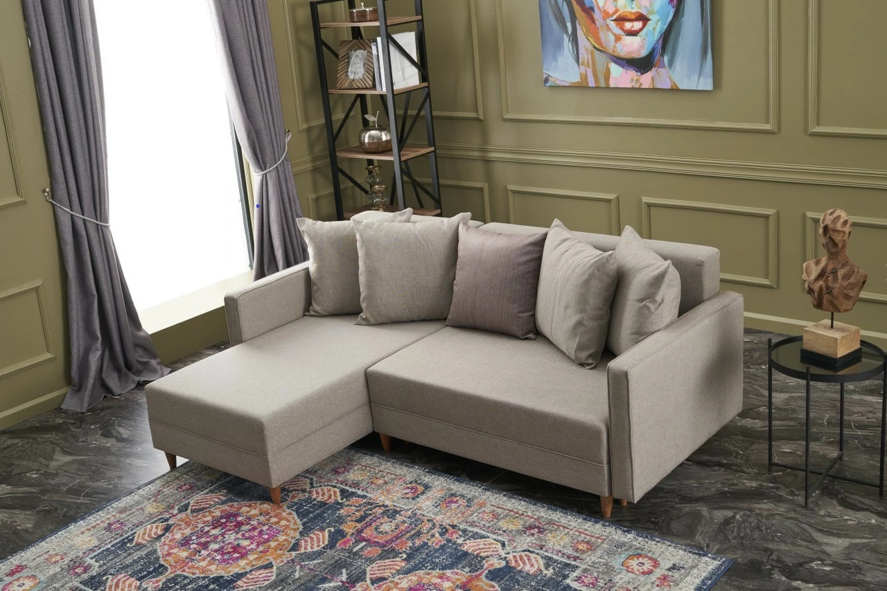 Kotna posteljna sedežna garnitura, Atelier del Sofa Aydam levo, krem