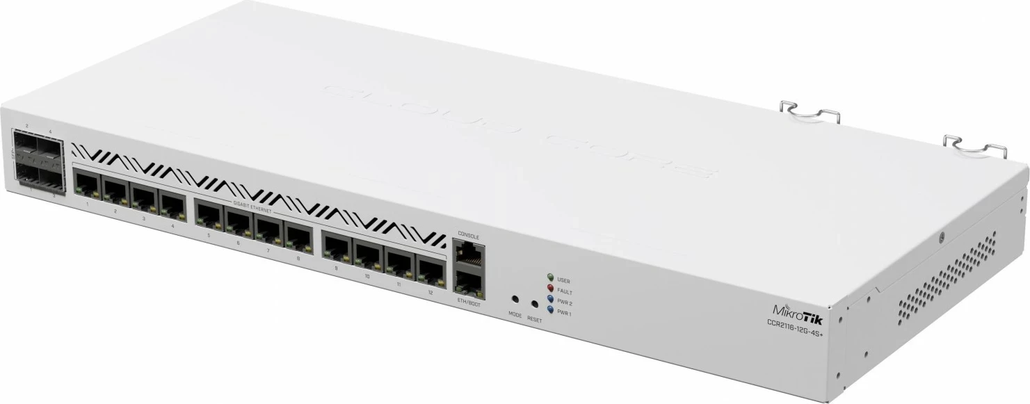 Stikalo MikroTik CCR2116-12G-4S+, 16 jeder, 16 GB RAM, 4x SFP+ 10G, črno Stikalo MikroTik CCR2116-12G-4S+, 16 jeder, 16 GB RAM, 4x SFP+ 10G, črno