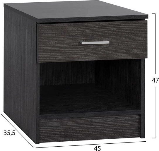 Nočna omarica z 1 predalom Zebrano 45x35,5x47cm FH2345.02