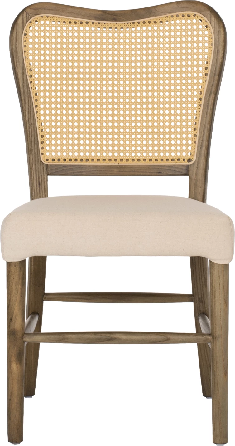 Stol iz lesa Toon z naslonom iz ratana in sedežem iz blaga FH9406.04 47x52x91.5Hcm