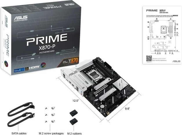 Plošča amë ASUS PRIME X870-P, Socket AM5, ATX, črna