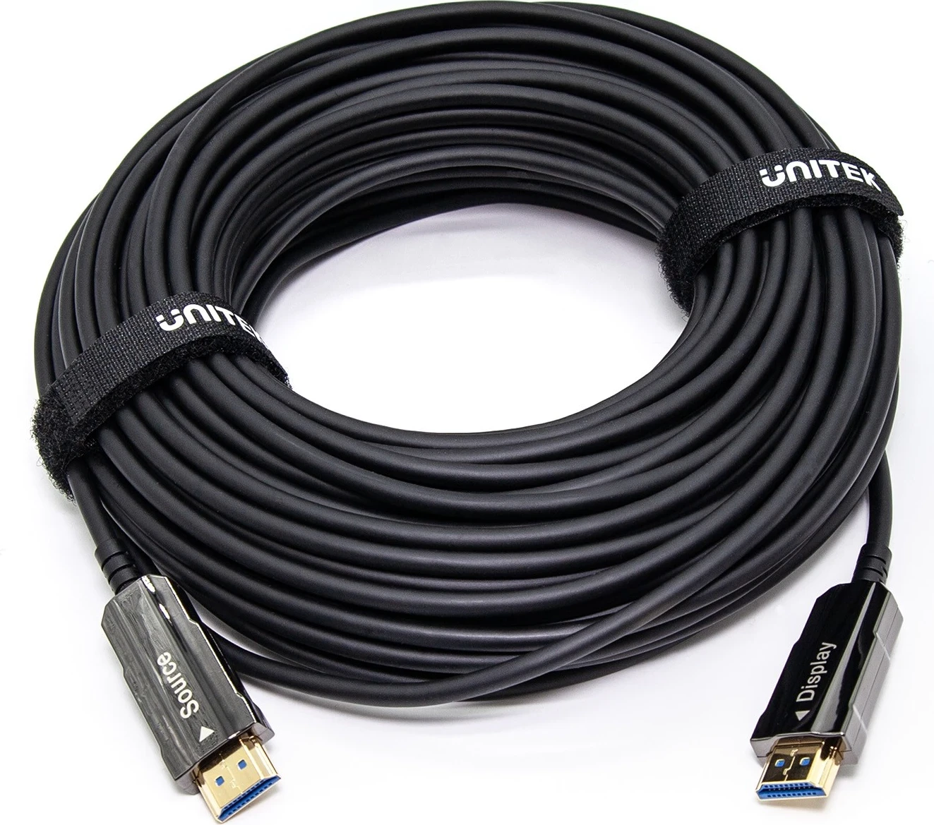 Optični HDMI kabel Unitek 2.0 AOC 4K 60Hz 40 m, črn