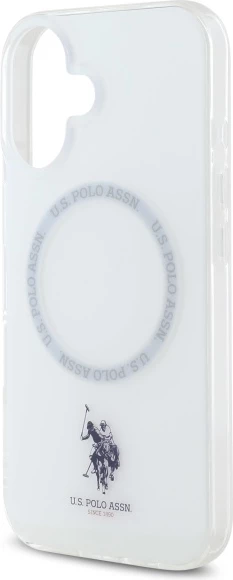 Ovitek IML Ring MagSafe za iPhone 16, U.S. Polo Assn., bel