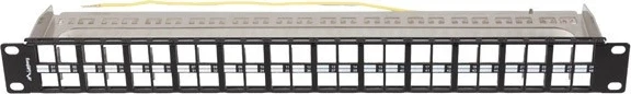 Panel za patch kablom LANBERG PPKS-1248-B, 19" 1U, za keystone module, 48 vrat, črn