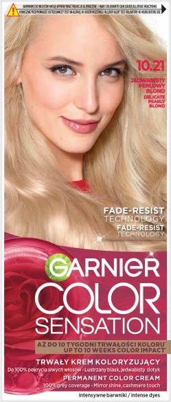 Krema za barvanje las, Garnier Color Sensation 10.21 Silky Pearl Blonde