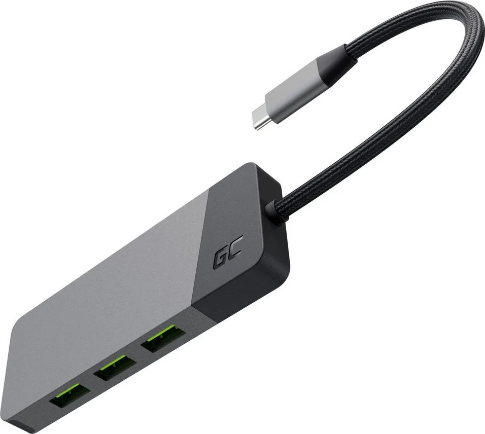 USB-C razdelilec Green Cell, Type-C, siv