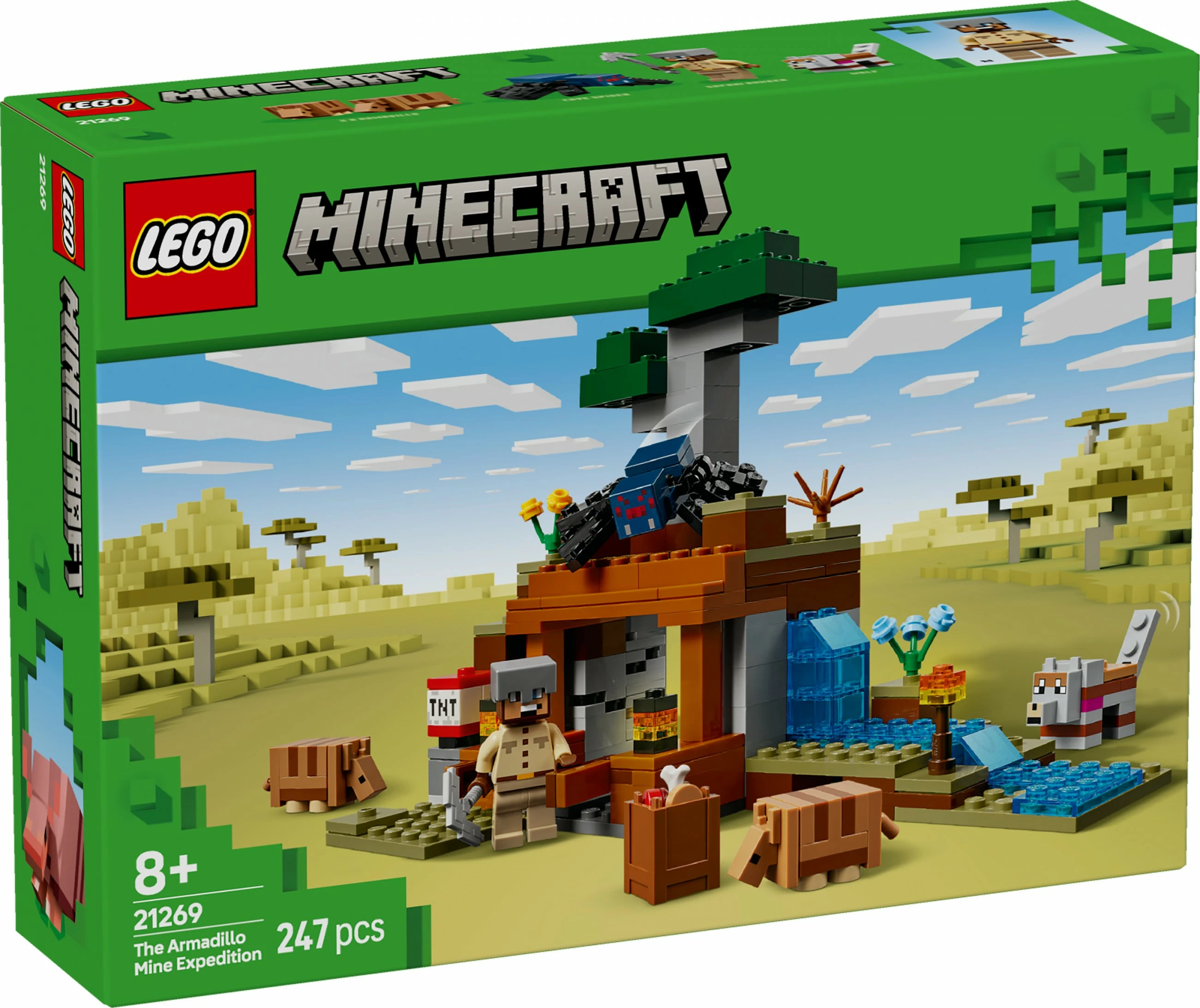 Set gradnje Minecraft 21269, 247 kosov, večbarven