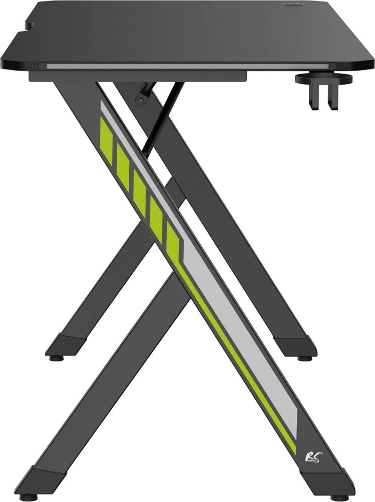 Gaming miza 120x60 cm, LED RGB, Maclean NanoRS RS102, črna