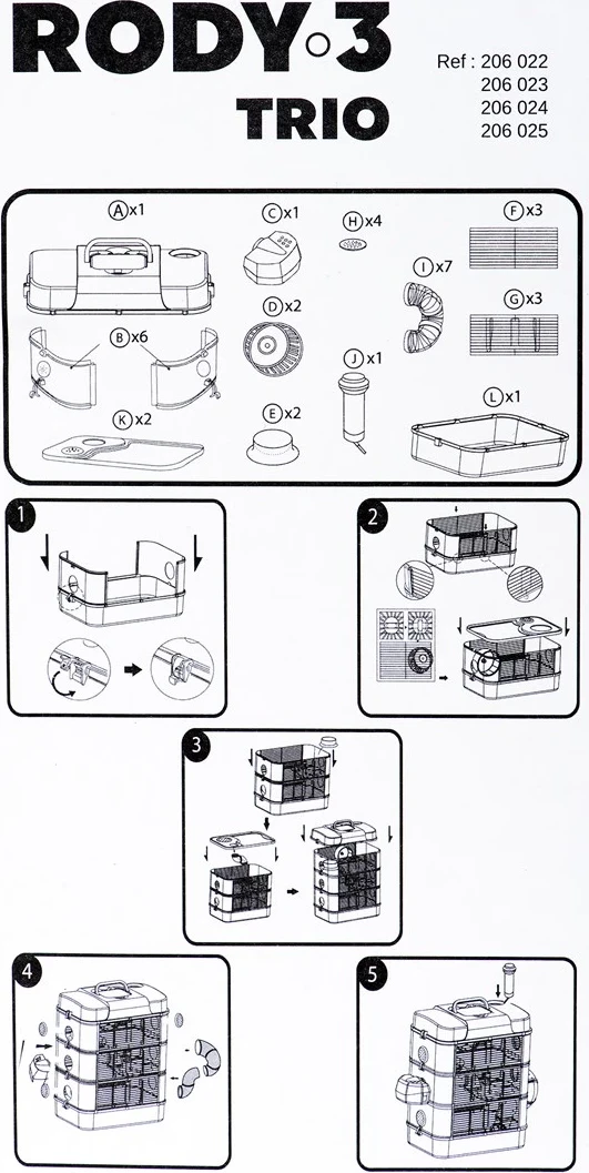 Kafaz več nadstropij za glodavce RODY3 TRIO Zolux