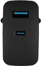 Hitri polnilec GaN 65W z USB-A in USB-C, Natec Ribera, črn