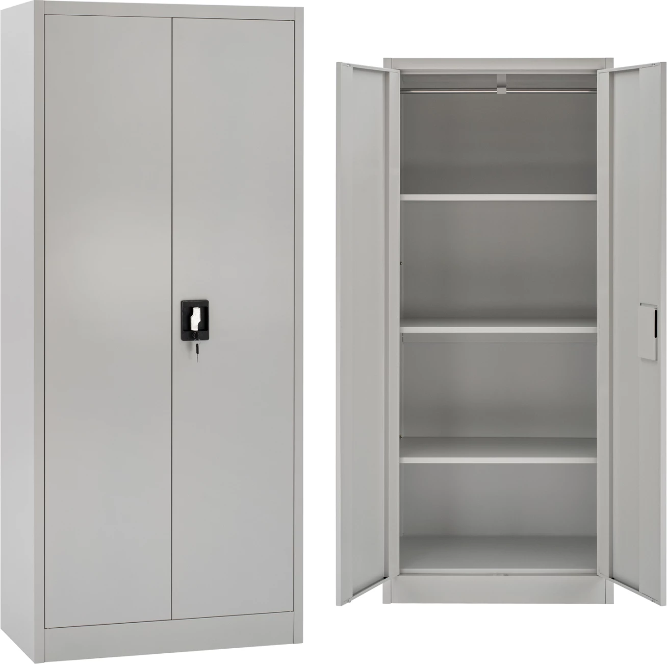 Kovinska garderobna omara 70x40x170 s 4 prostori za shranjevanje 2 vrata