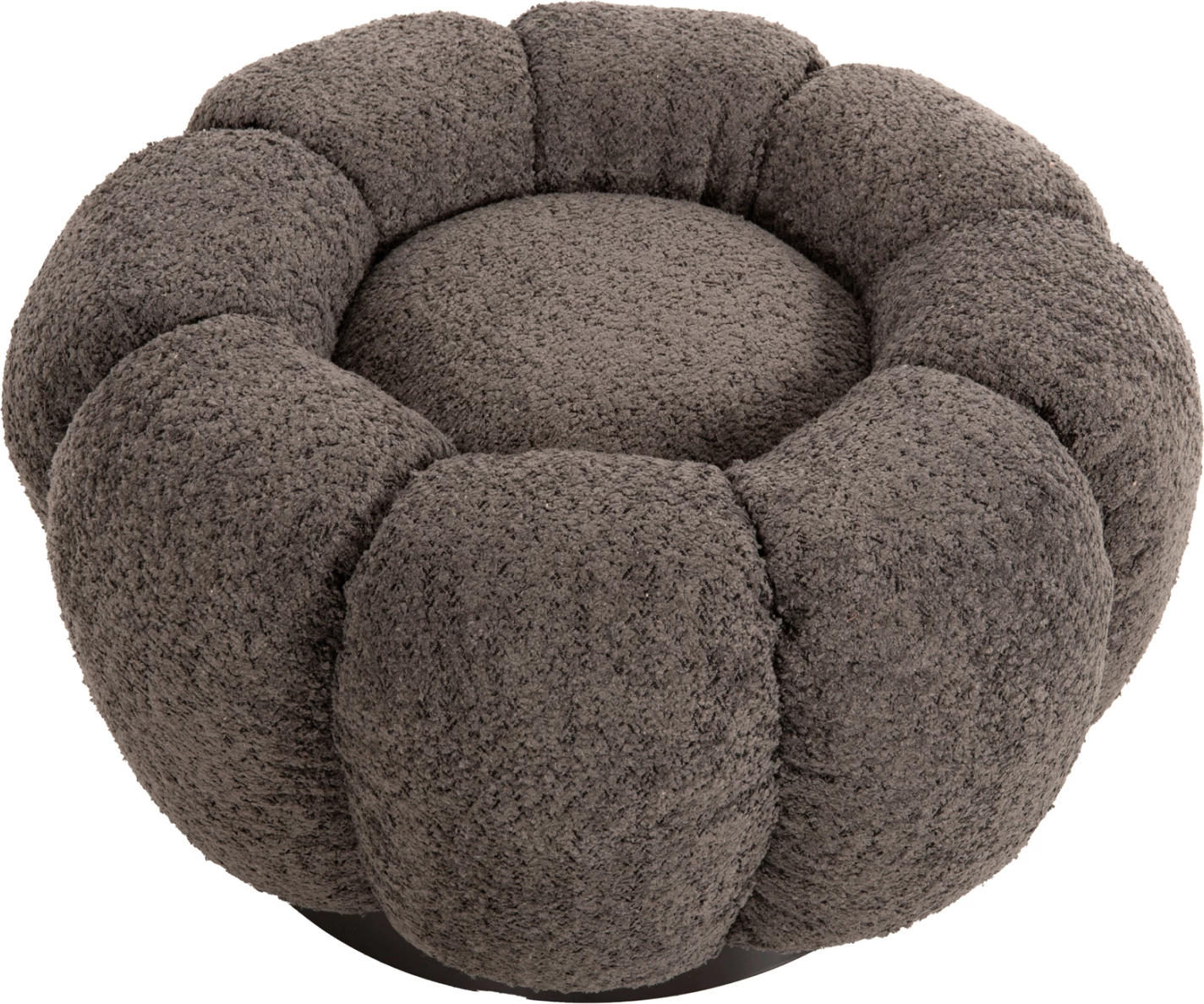 Okrogli stol KRIPP FH9602.01 sivo boucle-črna kovinska osnova Φ60x31Hcm