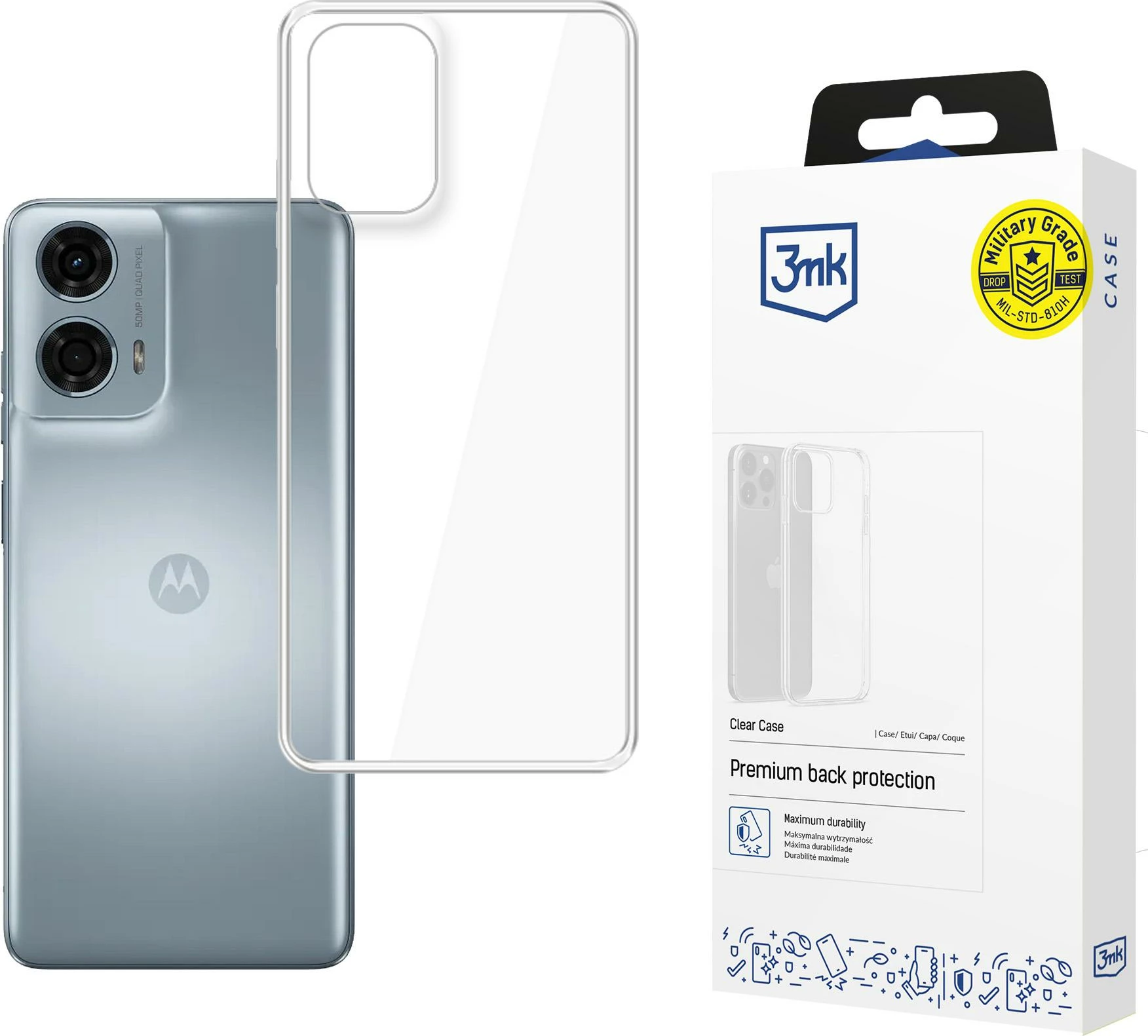 Prozorna zaščitna prevleka za mobilni telefon 3mk Protection Clear Case za Motorola Moto E14 / G04 / G24 Power / G24 4G