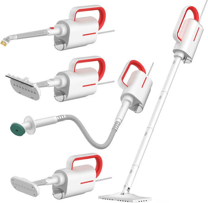 Parni čistilec Deerma ZQ610, 1300 W, 230 ml, bel z rdečim