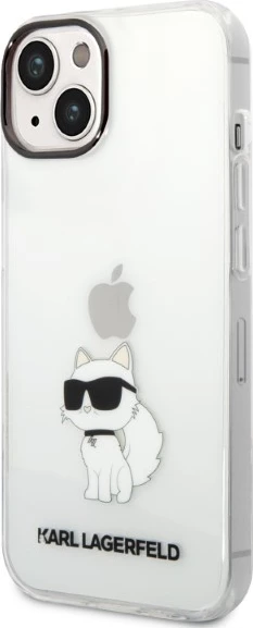 Ovitek za telefon Karl Lagerfeld Choupette za iPhone 14 Plus/15 Plus, prozoren