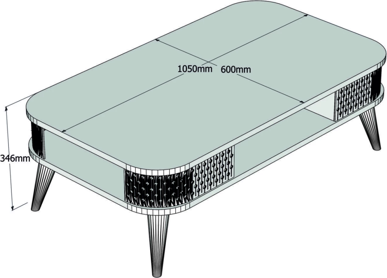Klubska miza iz melamina FH9501.02 v barvi oreha 105x60x34,6H cm