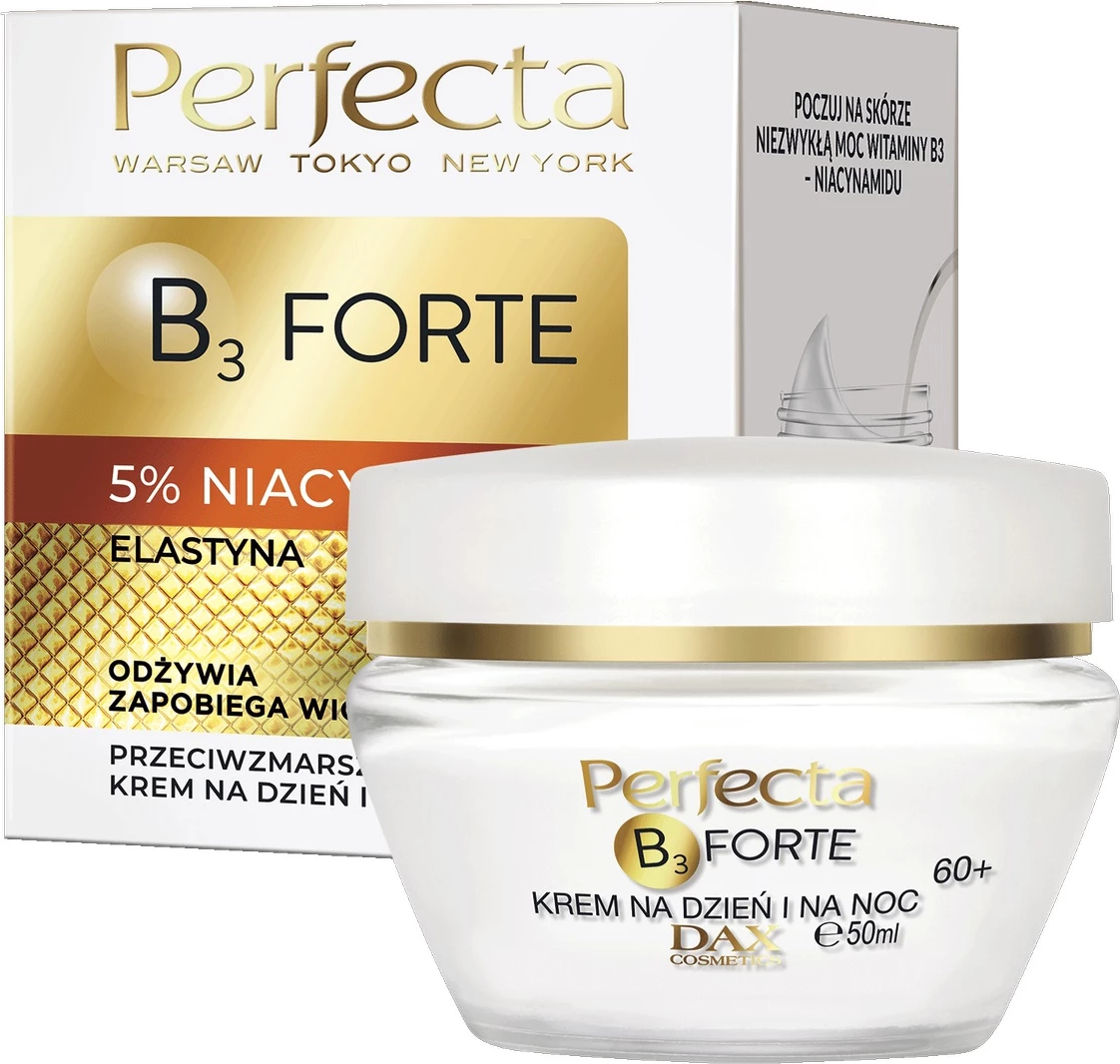 Krema za obraz proti gubam za ženske 60+, Perfecta B3 Forte, 50 ml
