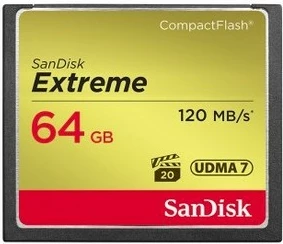 Kartica za pomnilnik 64 GB CompactFlash SanDisk CF Extreme, 120 MB/s, črna Kartica za pomnilnik 64 GB CompactFlash SanDisk CF Extreme, 120 MB/s, črna
