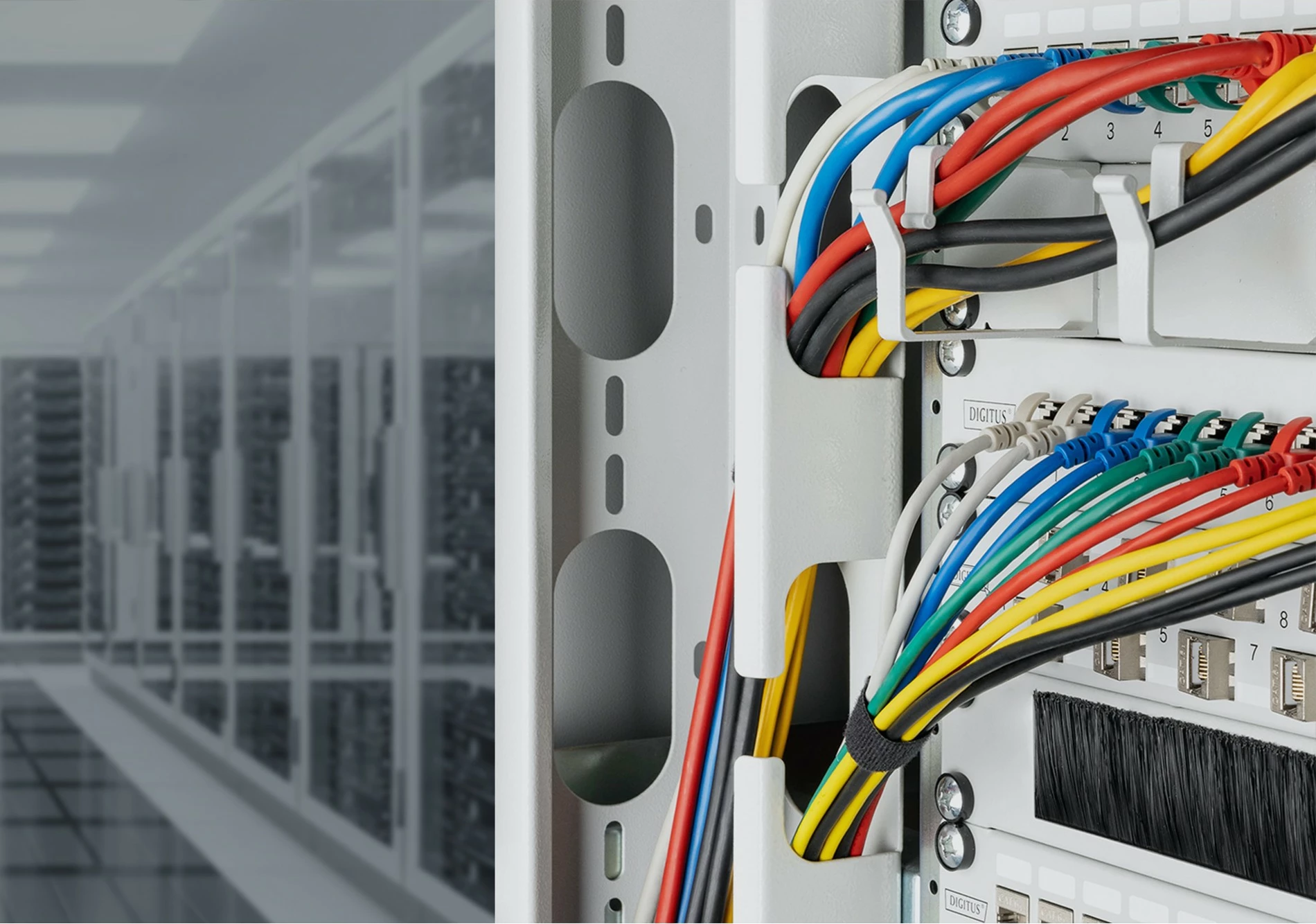 Slim kabli Cat6a F/FTP 0,3 m, RJ-45, 10 Gbit/s, rumen - Digitus