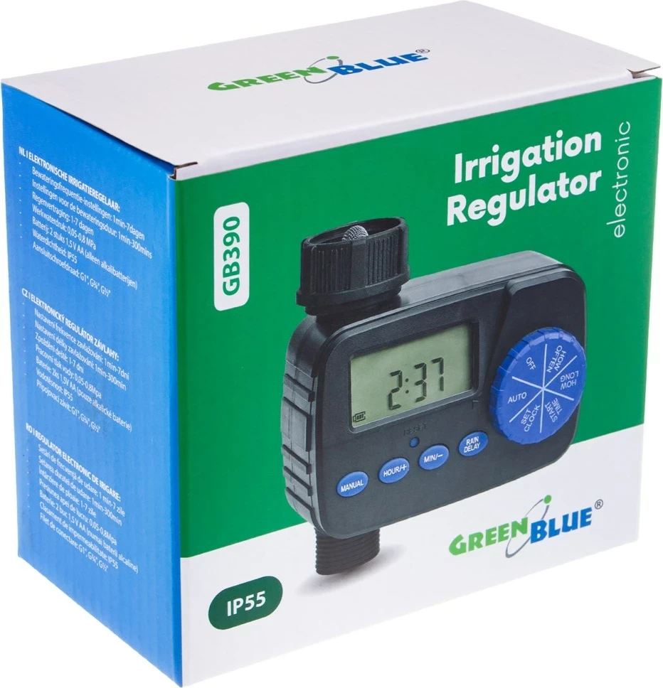 Elektronski kontroler za namakanje GreenBlue GB390, IP55, črn