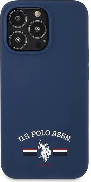Ovitek za telefon za iPhone 13 Pro Max 6,7", silikonski, modra (navy) U.S. Polo Assn. USHCP13XSFGV