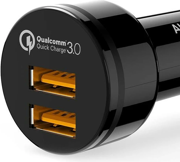 Polnilec za avto AUKEY CC-T8, 2x USB Quick Charge 3.0, 6A, 36W, črn