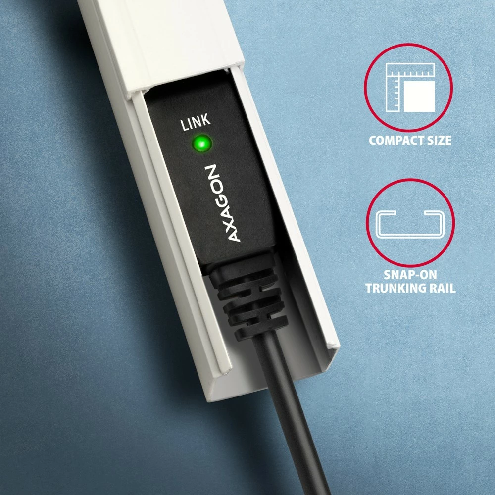 Aktivni USB 2.0 kabel, AXAGON ADR-215B, 15 m, črn Aktivni USB 2.0 kabel, AXAGON ADR-215B, 15 m, črn