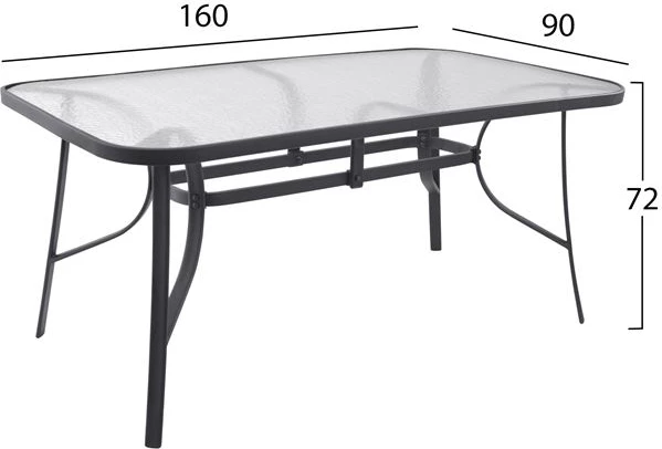 Set jedilne mize 7 kosov stoli z blazino in miza 160x90 FH10571.01 siva