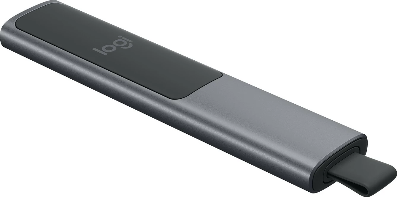 Daljinec za predstavitve Logitech Spotlight, Bluetooth/RF, USB, 30 m, siv