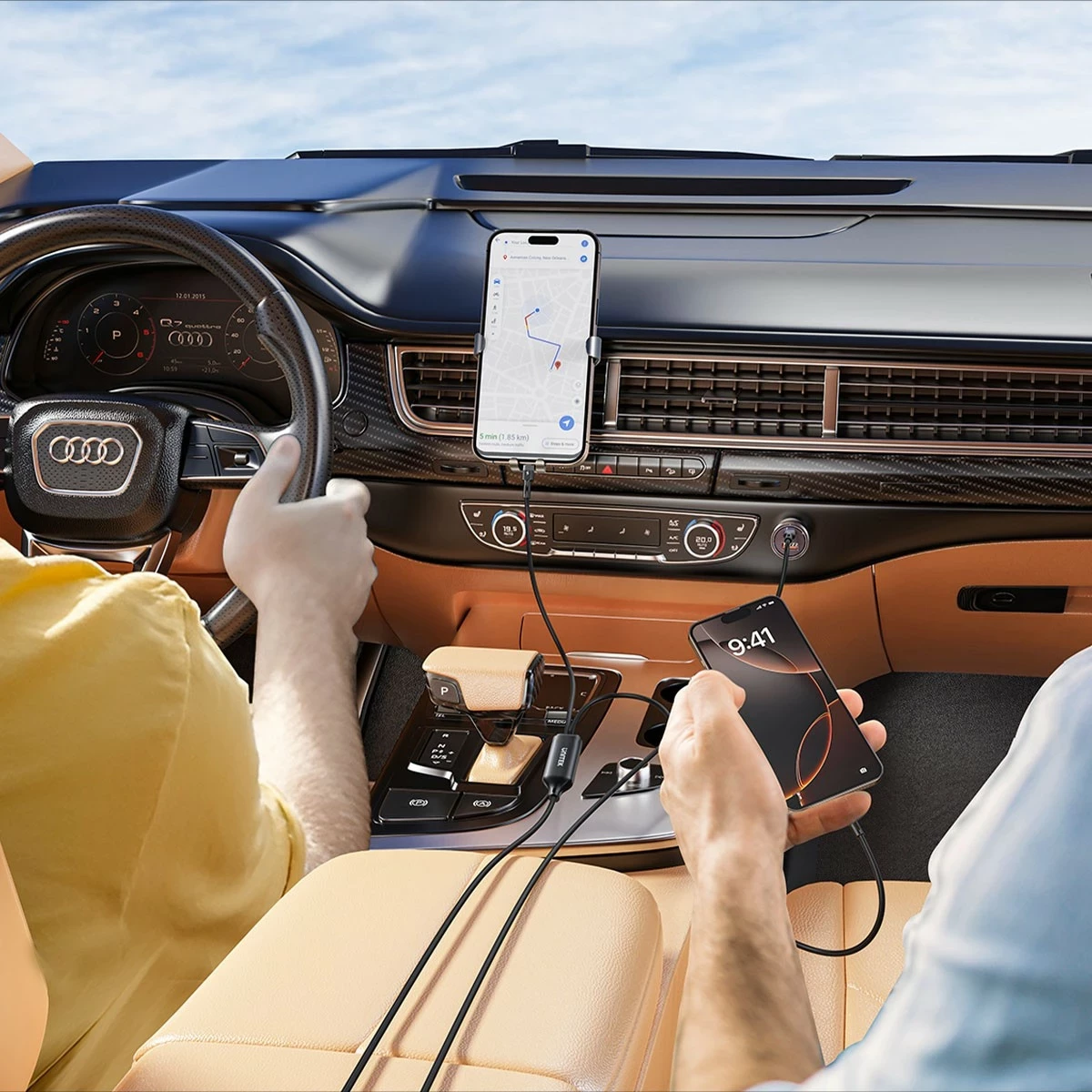 Kabel USB-C 2 v 1, PD 100 W, silikon, 1,8 m, črn Unitek