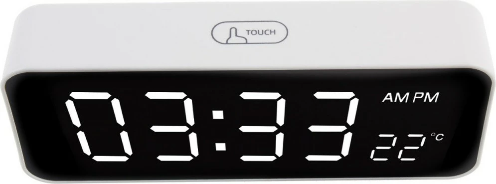 Digitalna alarmna ura z merilcem temperature, GreenBlue GB397, bela