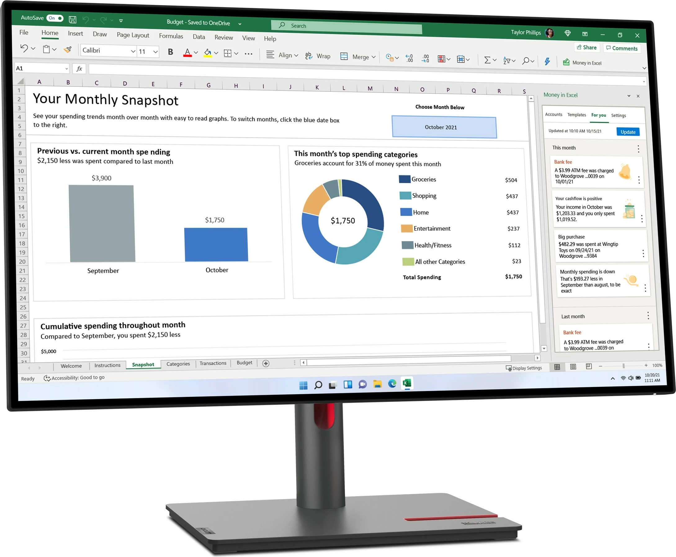Profesionalni monitor 27", 2560 x 1440, Quad HD Lenovo ThinkVision P27h-30, Raven Black