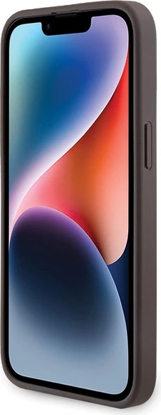 Ovitek iz ekološkega usnja 4G Collection z metalnim logotipom, združljiv z MagSafe, za iPhone 13 Pro / iPhone 13, Guess, rjav