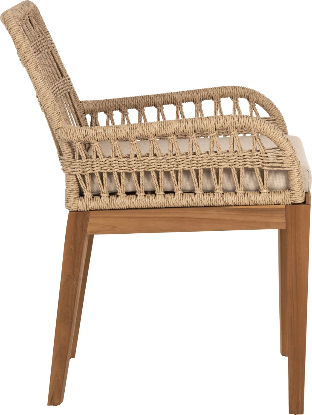 Stol STARDOM iz tikovine in vrvi v naravni barvi 57x65x83H cm