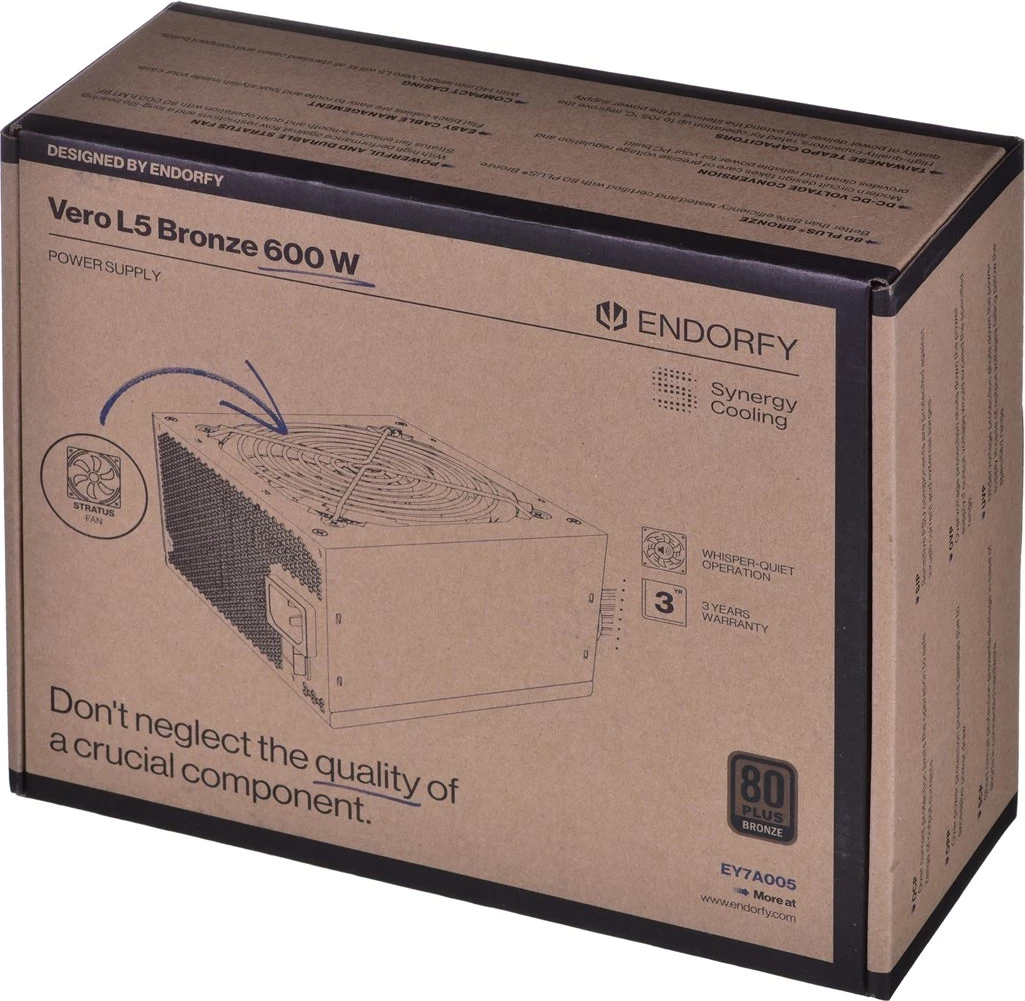 Napajalnik ENDORFY Vero L5 Bronze, 600 W