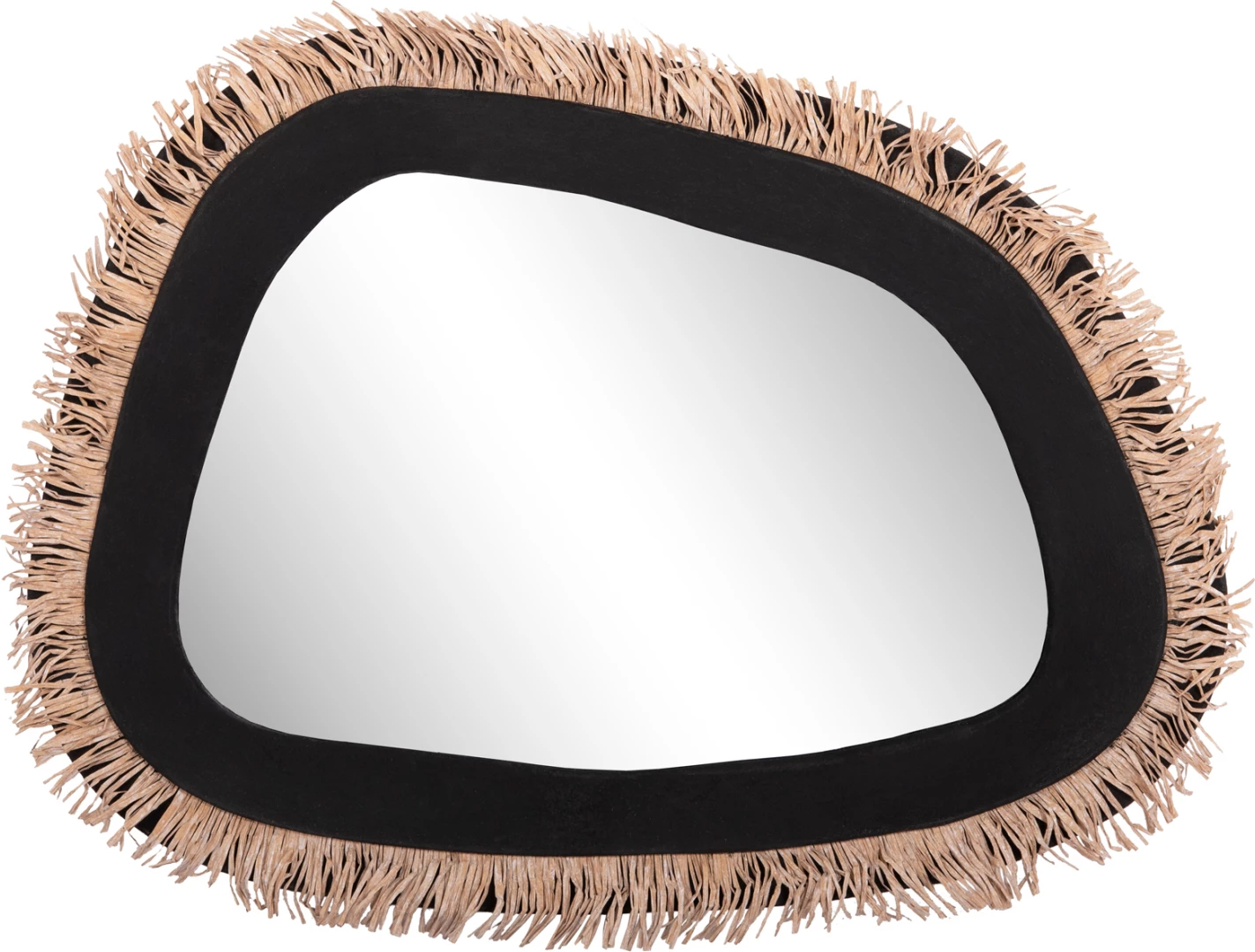 Stenski ogledalo serije Santorini FH4530 MDF v črni barvi-dekor v bež 80x1,8x60Hcm.
