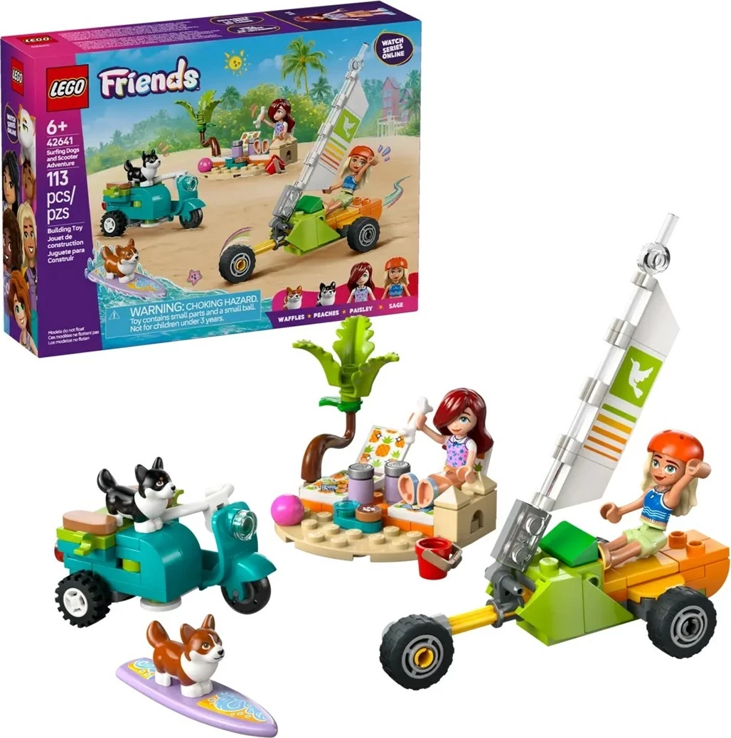 Set s psi na surfu in skuterjem, LEGO Friends 42641