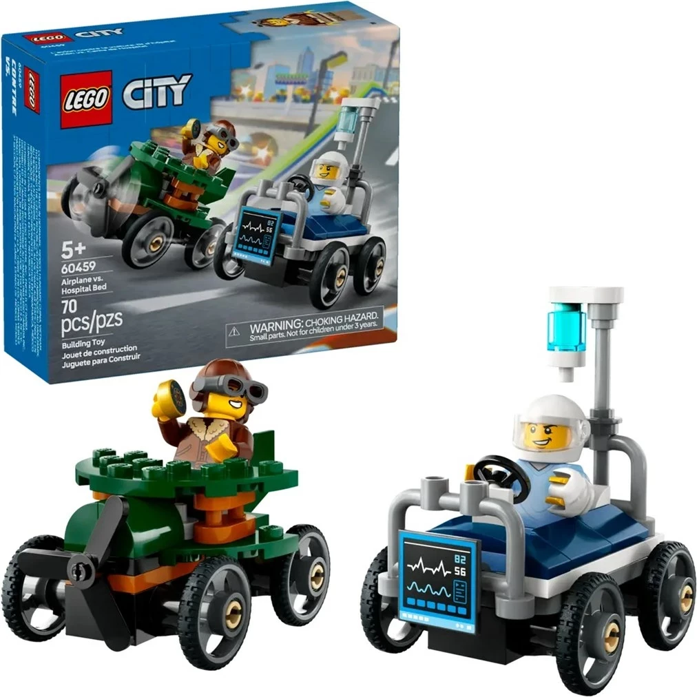 Avion proti bolnišnični postelji LEGO City 60459, 2 minifigi