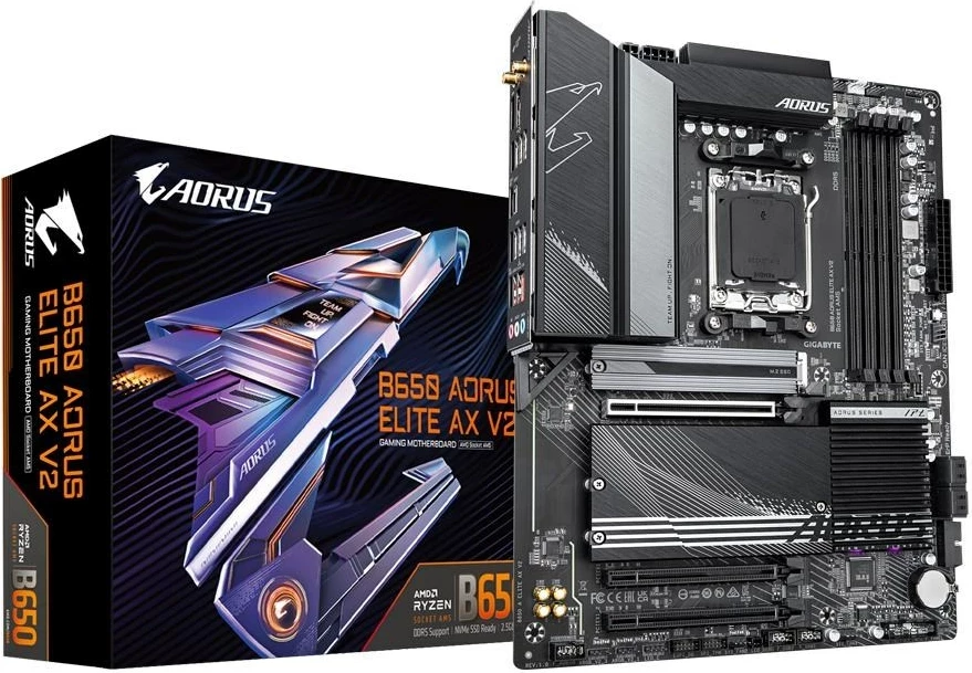 Plošča amê Gigabyte B650 AORUS ELITE AX V2, Socket AM5, ATX, črna