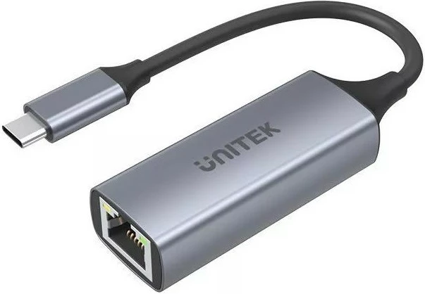 Adapter USB-C na RJ45 Unitek U1312A, 1000 Mbps, siv