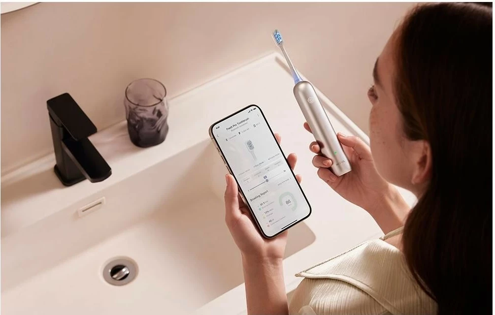 Sonična zobna ščetka Mova Fresh Pro, 10 stopenj intenzivnosti, 3 načini čiščenja, srebrna