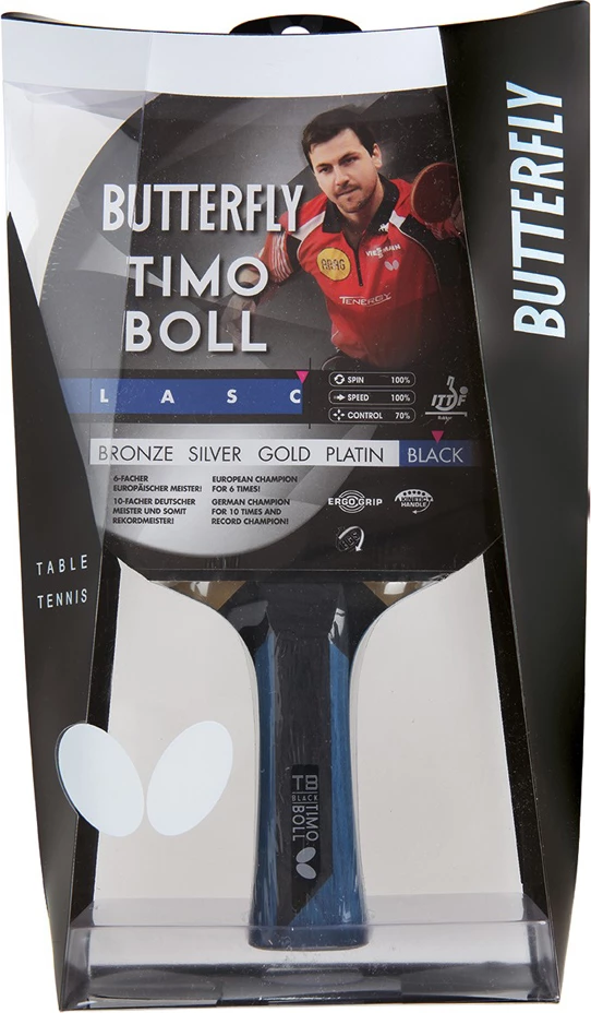 Namiznoteniški lopar Butterfly Timo Boll Black 85031, črn