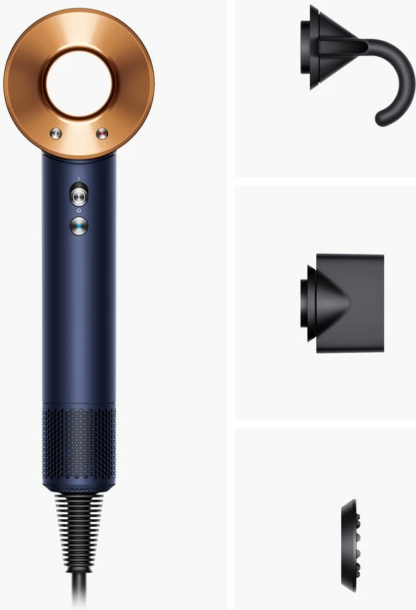 Sušilnik za lase Dyson Supersonic, 1600 W, 3 nastavki, nočno modra/bakrena
