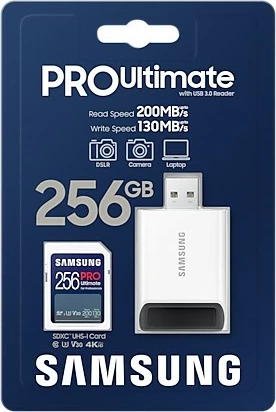 Kartica SD PRO Ultimate 256GB Samsung, SDXC, Class 10, UHS-I, bela Kartica SD PRO Ultimate 256GB Samsung, SDXC, Class 10, UHS-I, bela