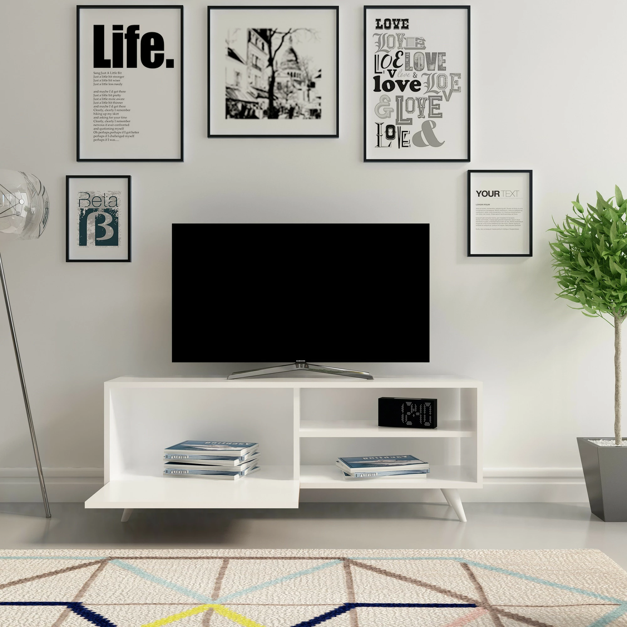Komoda za TV Hanah Home Venedik, bela, 120x43.7x29.5 cm