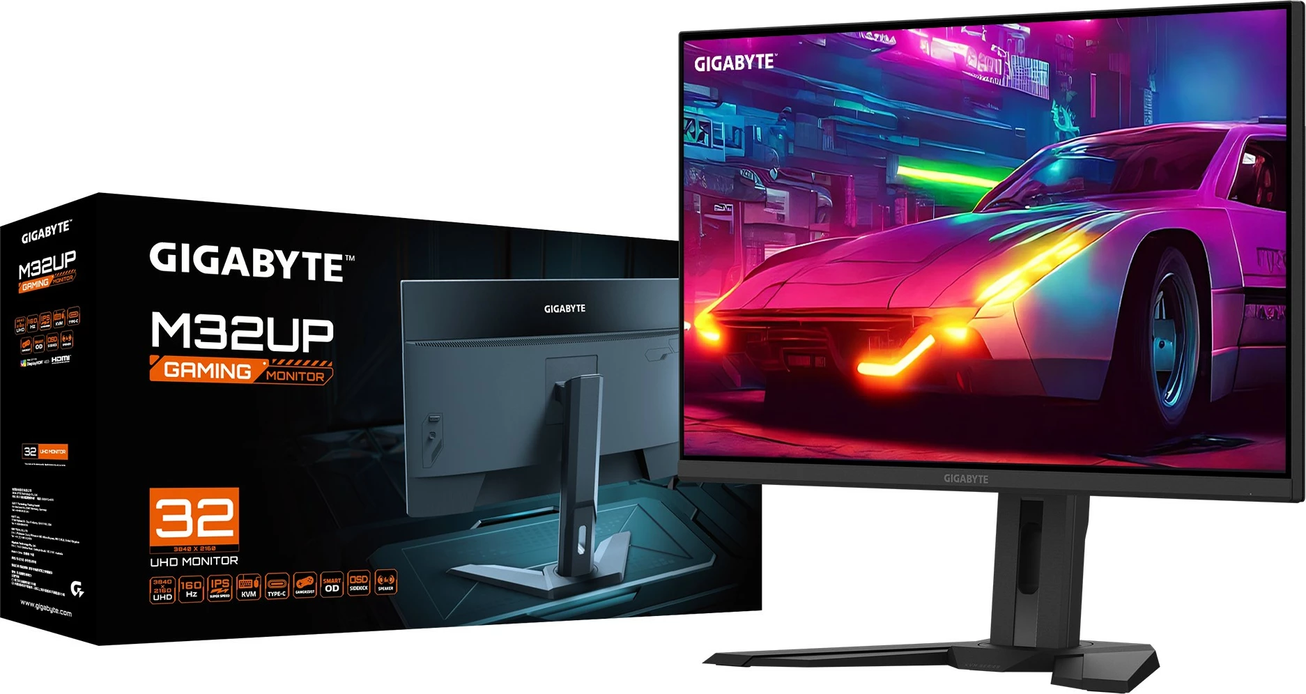 32-palčni 4K UHD IPS monitor, 160Hz, DisplayHDR 400, HDMI 2.1, črn - Gigabyte M32UP