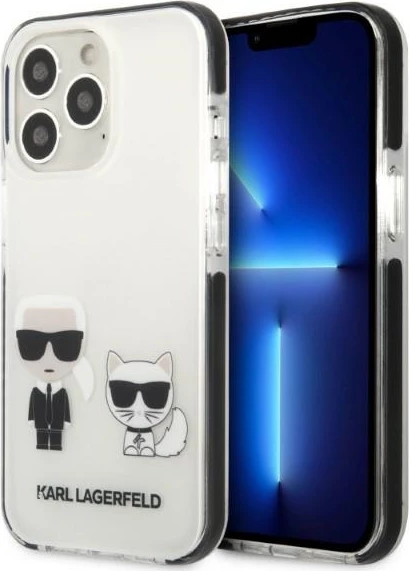 Trdi ovitek za iPhone 13/13 Pro Karl Lagerfeld KLHCP13LTPEKCW, bel
