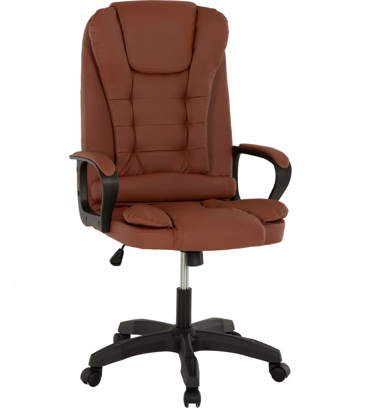 Pisarniški stol FH1187.02 rjava PU-črna polietilenska osnova 64x69x117Hcm