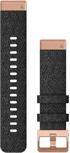 Najlonski pašček QuickFit 20, 20 mm, Garmin, črno/rožnato zlato